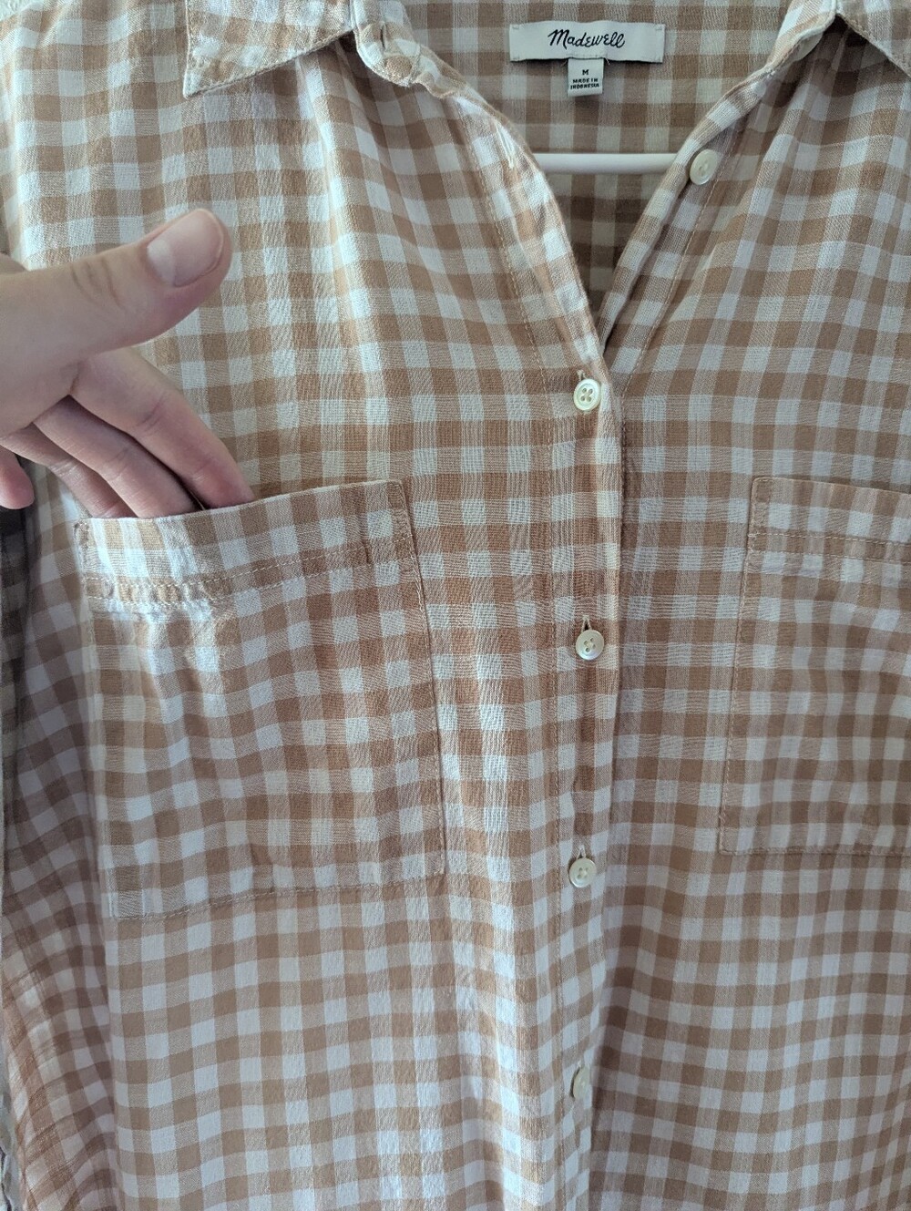 Oversized Madewell Gingham Top - Picture 3 of 8